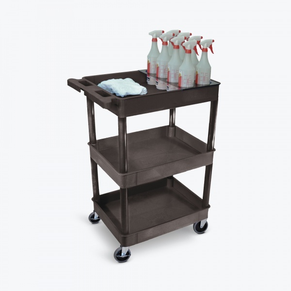 335851 luxorstc111h-b 24x18-tub-cart-three-shelves-black-angled-bottles base